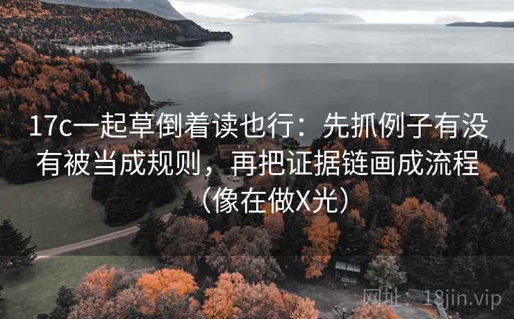 17c一起草倒着读也行：先抓例子有没有被当成规则，再把证据链画成流程（像在做X光）